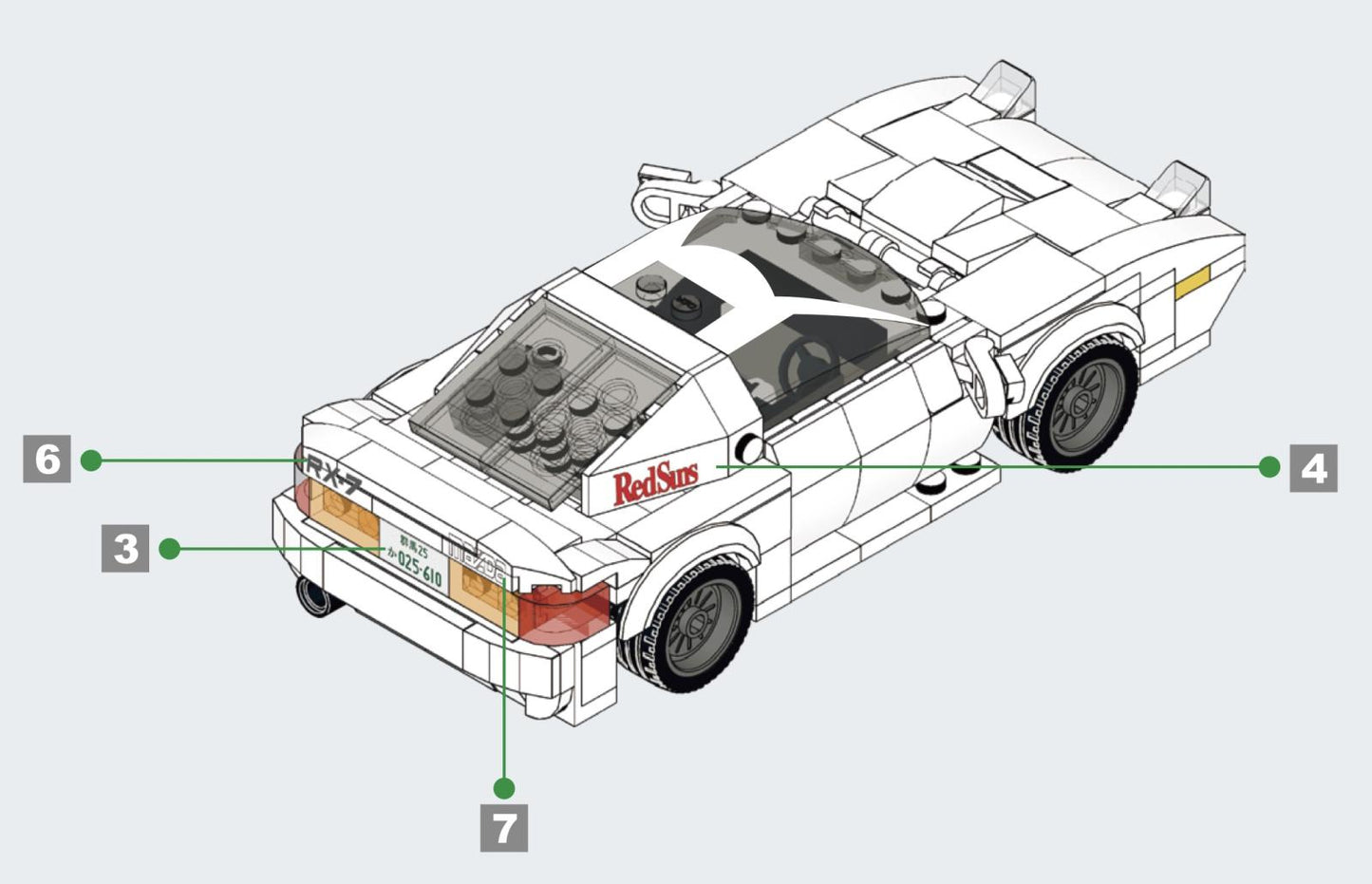 Initial-D Mazda FC35 RX-7 (282 Teile)
